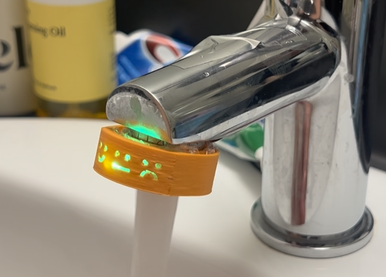 Glow Tap showing green light — water use is within a good range